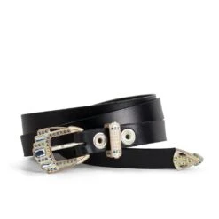 1287 Cinturones Negro Cobre Plata/Agua Marina