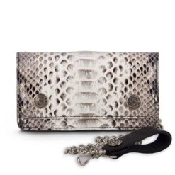 CARTERA PITON BARRIGA WHITE/BLACK